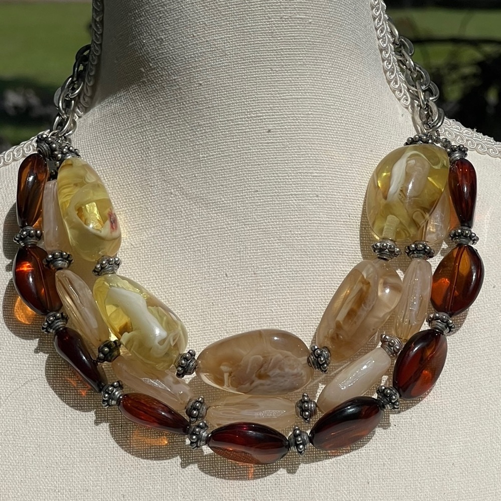 Vintage Triple Strand Lucite Necklace